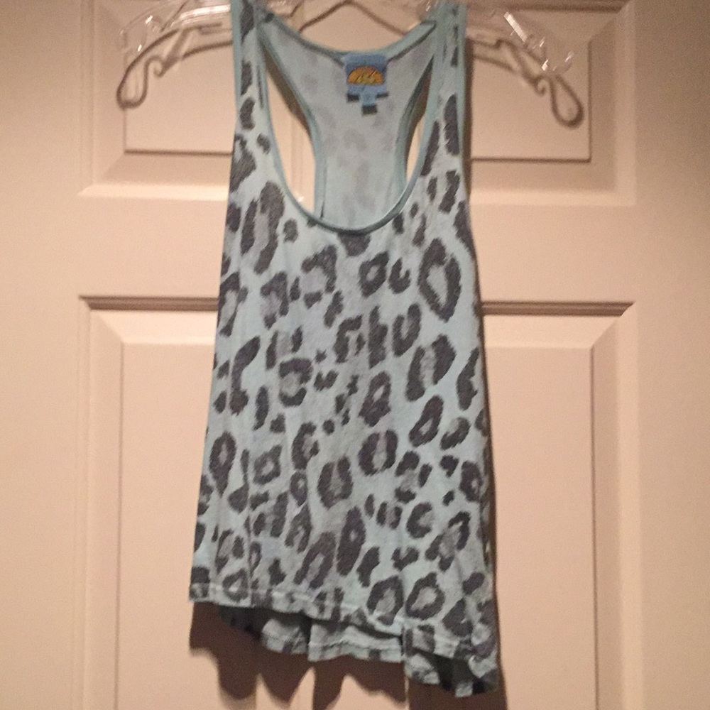 EUC C and C Racerback Tank in a Mint/Gray design M